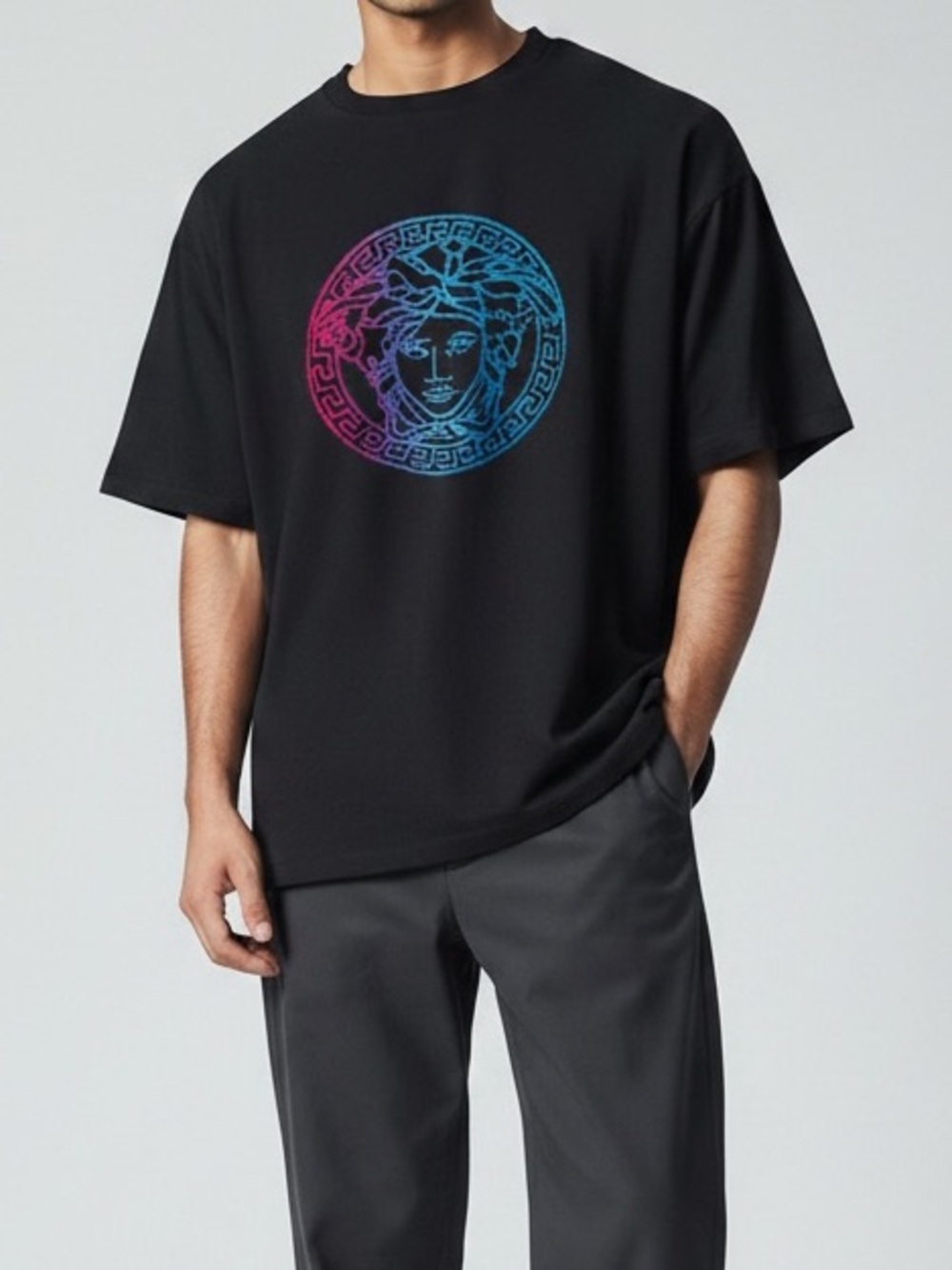 Versace Navy Medusa Gradient T-Shirt- US equivalent: Large - Picture 2 of 7